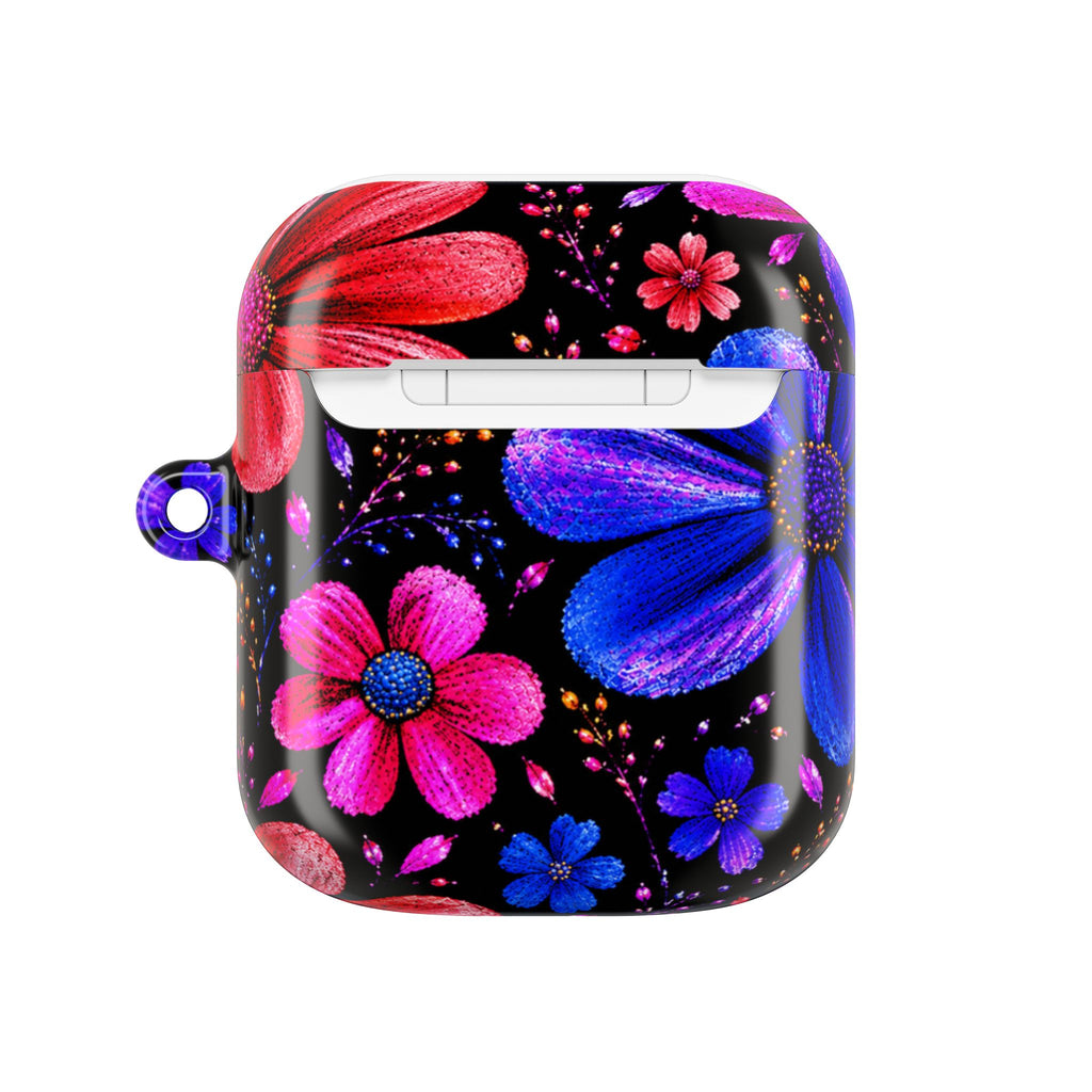 Vibrant Floral AirPod Case – Colorful Pink & Blue Flower Design