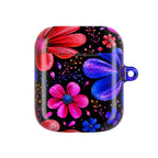 Vibrant Floral AirPod Case – Colorful Pink & Blue Flower Design