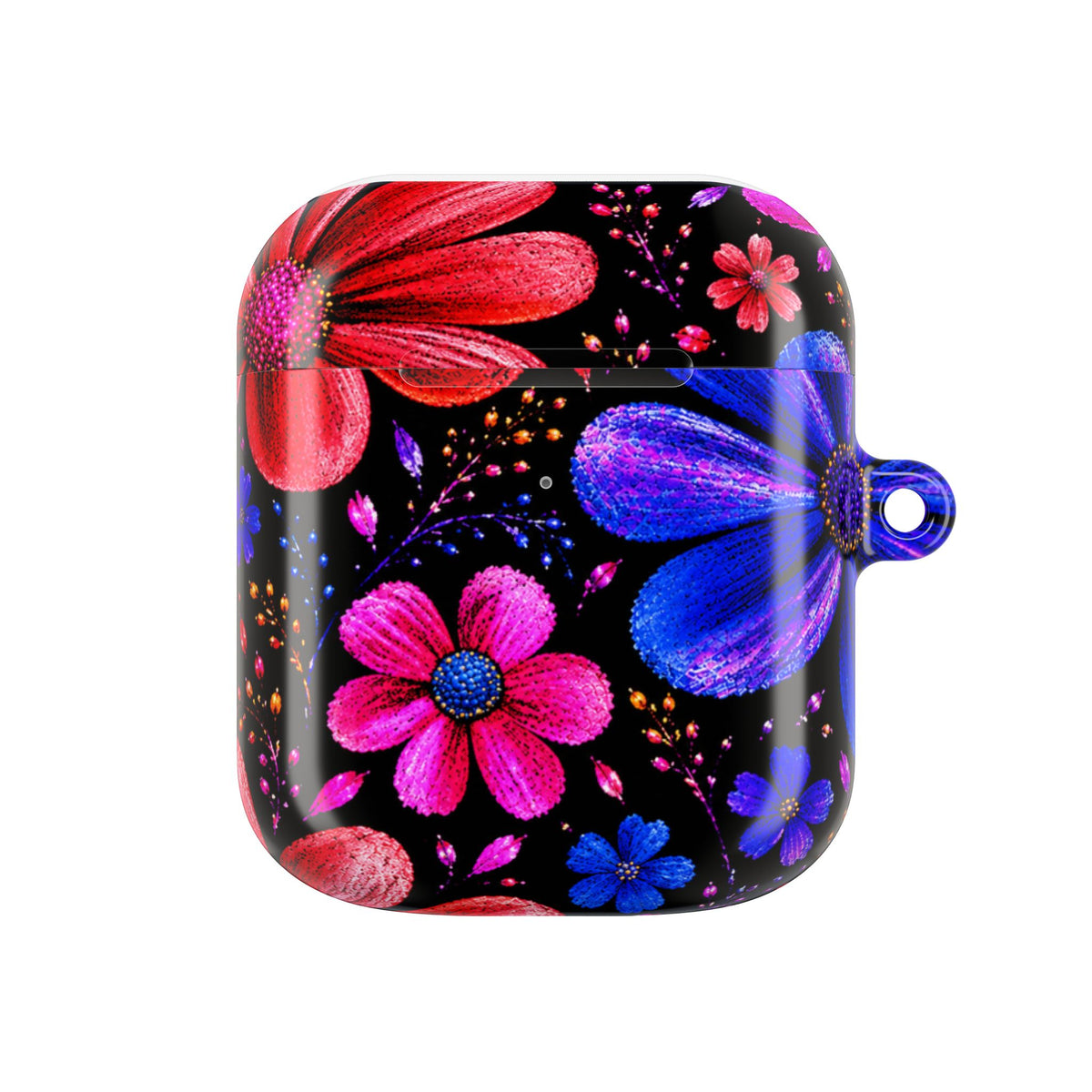 Vibrant Floral AirPod Case – Colorful Pink & Blue Flower Design