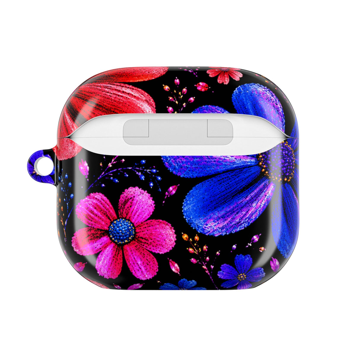 Vibrant Floral AirPod Case – Colorful Pink & Blue Flower Design