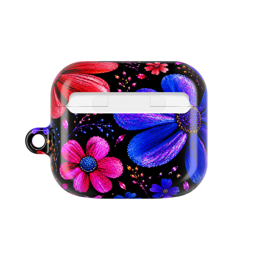 Vibrant Floral AirPod Case – Colorful Pink & Blue Flower Design