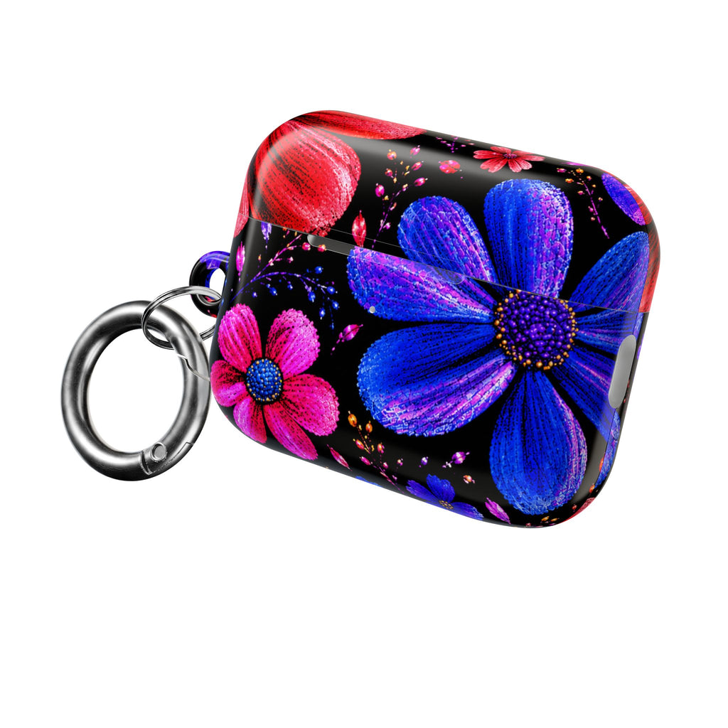 Vibrant Floral AirPod Case – Colorful Pink & Blue Flower Design