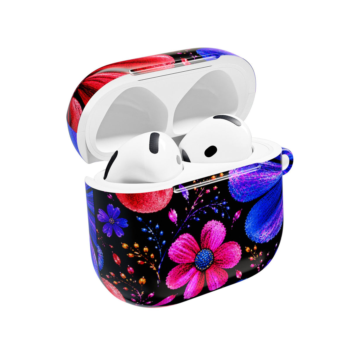 Vibrant Floral AirPod Case – Colorful Pink & Blue Flower Design