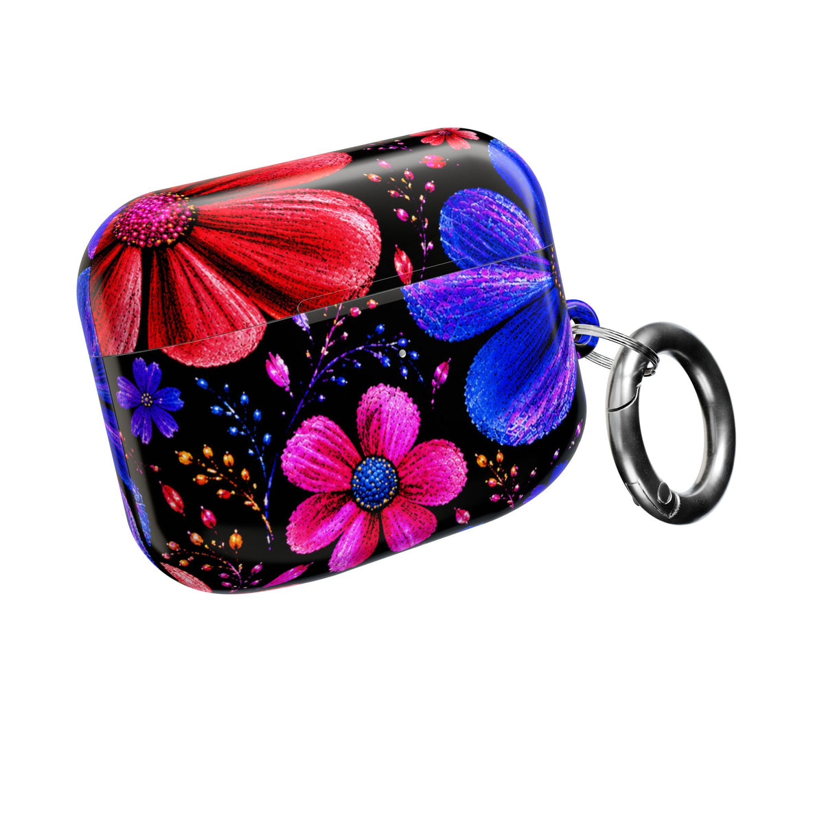 Vibrant Floral AirPod Case – Colorful Pink & Blue Flower Design