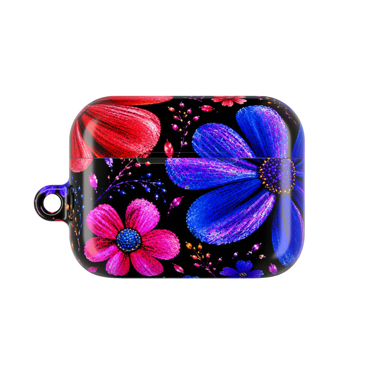 Vibrant Floral AirPod Case – Colorful Pink & Blue Flower Design