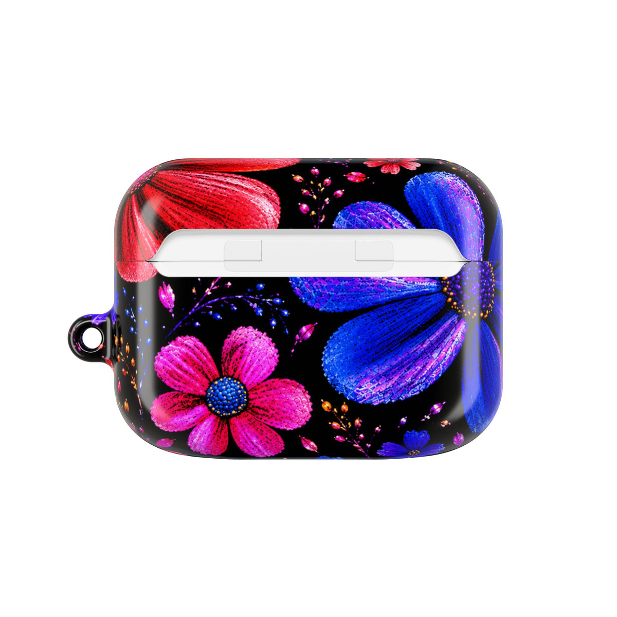 Vibrant Floral AirPod Case – Colorful Pink & Blue Flower Design