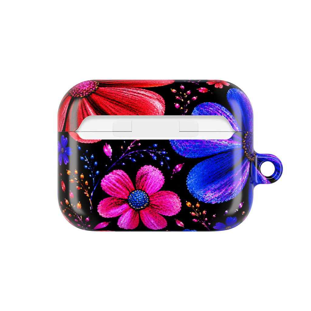 Vibrant Floral AirPod Case – Colorful Pink & Blue Flower Design