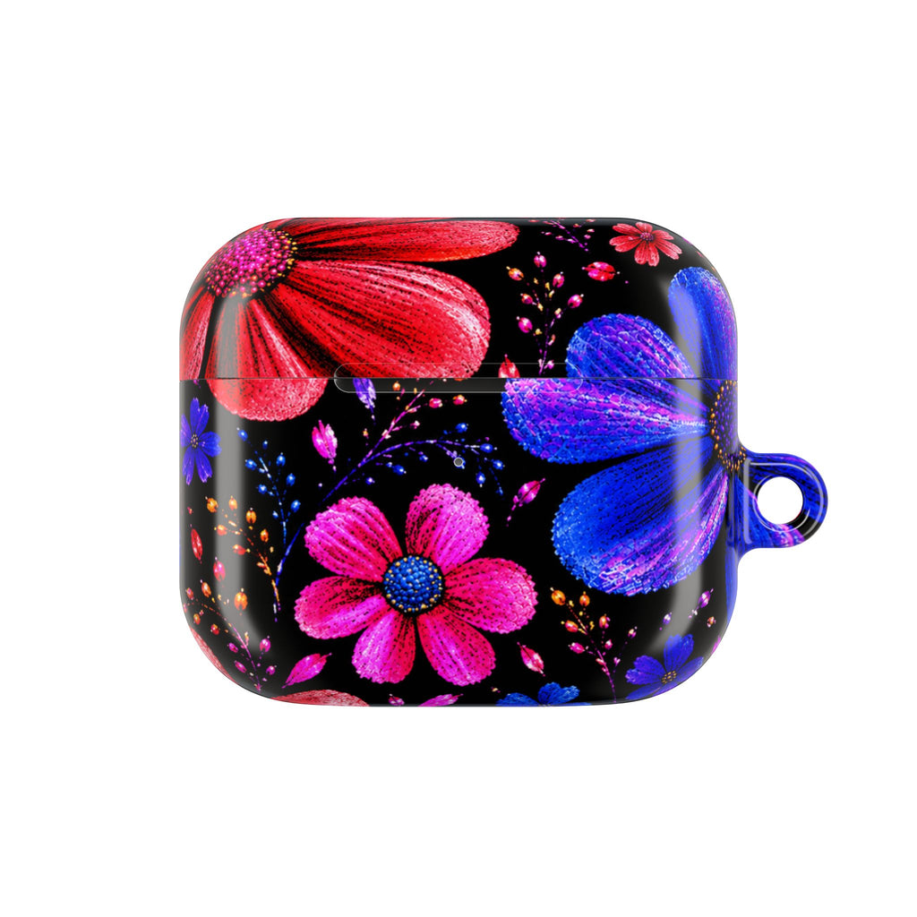Vibrant Floral AirPod Case – Colorful Pink & Blue Flower Design