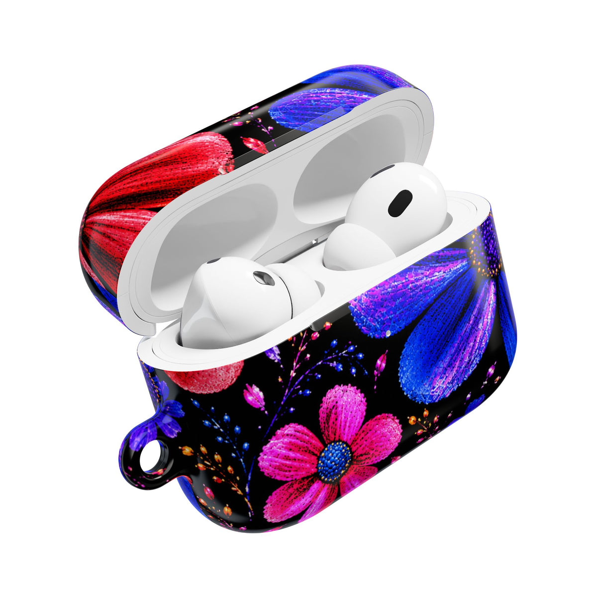 Vibrant Floral AirPod Case – Colorful Pink & Blue Flower Design