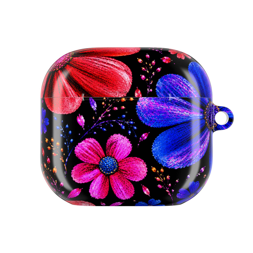Vibrant Floral AirPod Case – Colorful Pink & Blue Flower Design